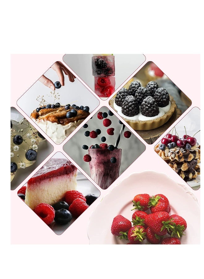 52 PCS Artificial Fake Fruit, Includes Fake Strawberries Fake Blueberries Fake Raspberries Fake Cherries, Reusable Waterproof Plastic Cake Dessert Party Home Kitchen Decoration, Photography Props - Image 4