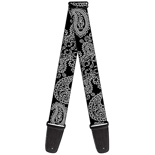 Buckle Down Buckle-Down Guitar Strap, Paisley Black White, 2 Inches Wide - Image 1