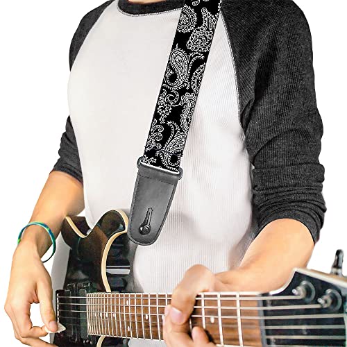 Buckle Down Buckle-Down Guitar Strap, Paisley Black White, 2 Inches Wide - Image 2
