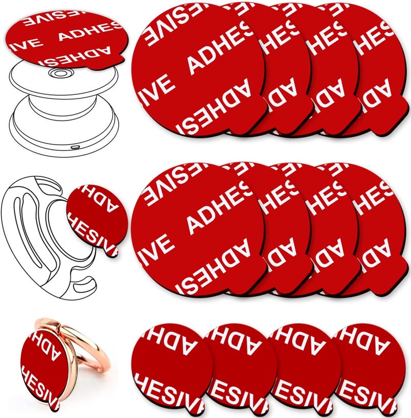 PKYAA 8 Pack Sticky Adhesive Compatible with Socket Base, Double-Sided Replacement Tape for Collapsible Grip & Stand Back, 4pcs Sticker Pads for Car Magnetic Phone Holder - Image 1