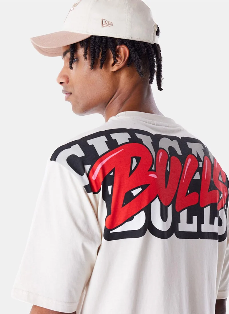 نيو ايرا Men's NBA Chicago Bulls Wordmark T-Shirt