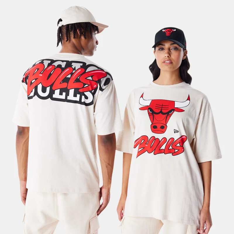 NEW ERA Beige Men's NBA Chicago Bulls Wordmark T-Shirt for Men | Best Price UAE