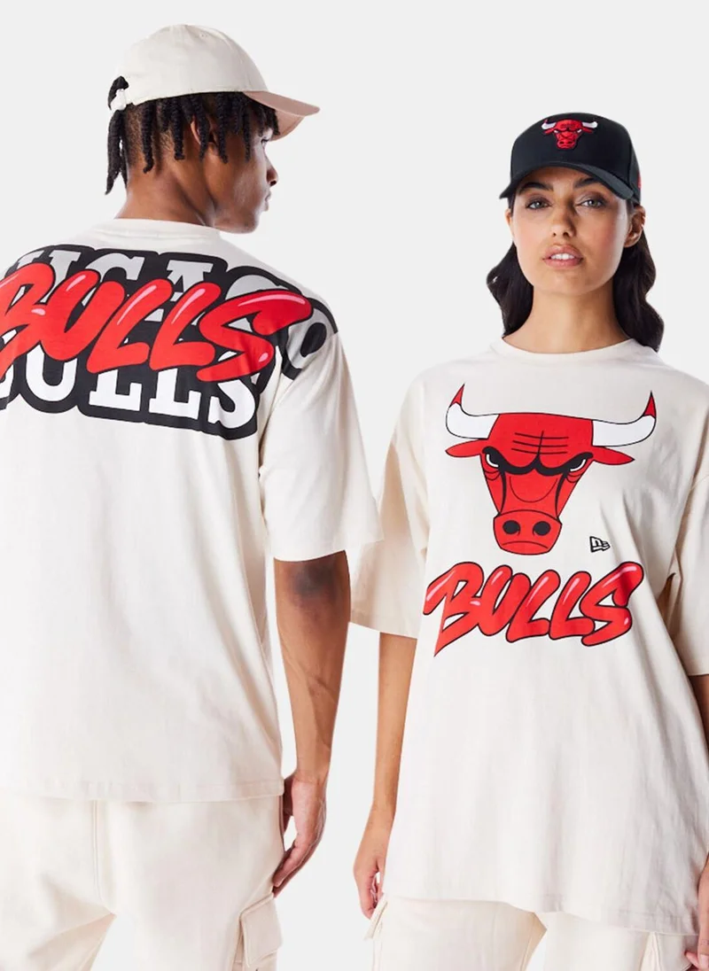 NEW ERA Beige Men's NBA Chicago Bulls Wordmark T-Shirt for Men | Best Price UAE