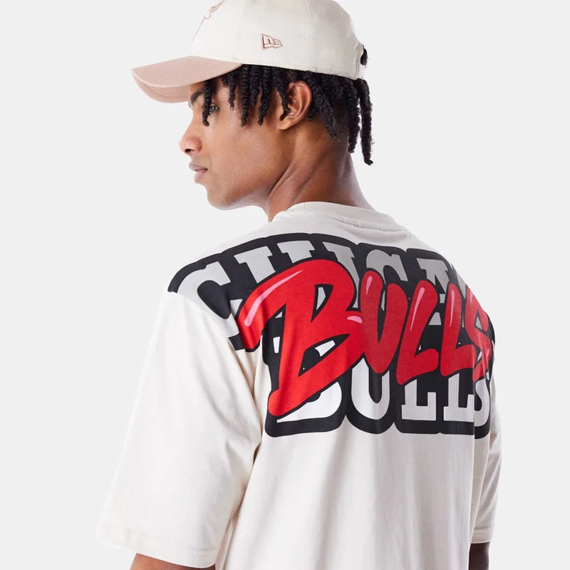 NEW ERA Beige Men's NBA Chicago Bulls Wordmark T-Shirt for Men | Best Price UAE