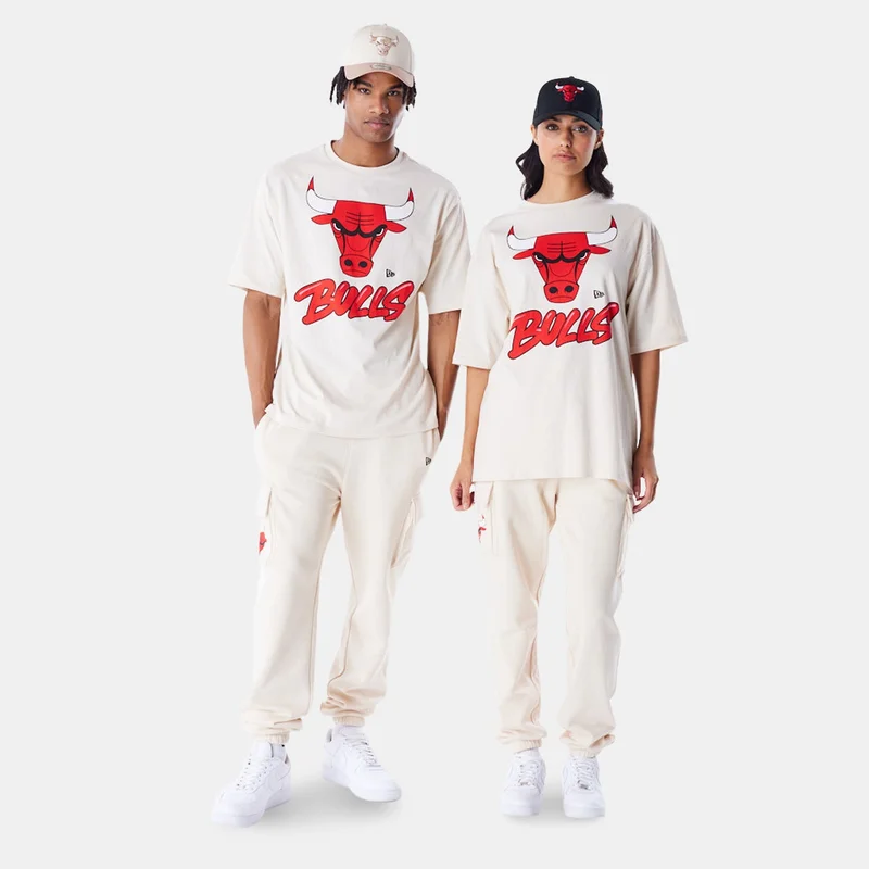 NEW ERA Beige Men's NBA Chicago Bulls Wordmark T-Shirt for Men | Best Price UAE