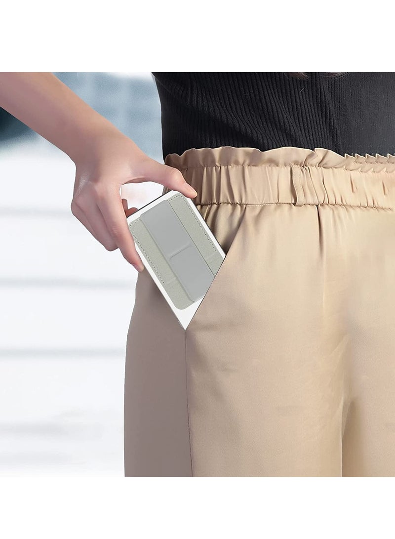 KASTWAVE Card Holder with Stand for Back of Phone, Universal Self-adhesive PU Leather Credit Cards Holder Wallet for Cell Phone Smart Phone Grey - Image 5