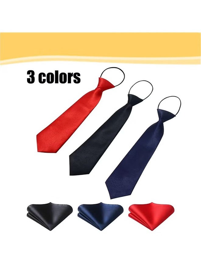 HY 3 Pieces Pre Tied Kids Necktie, Neckties Adjustable, One Size, Kids Elastic Ties, Formal Tie (3 Color) - Image 4