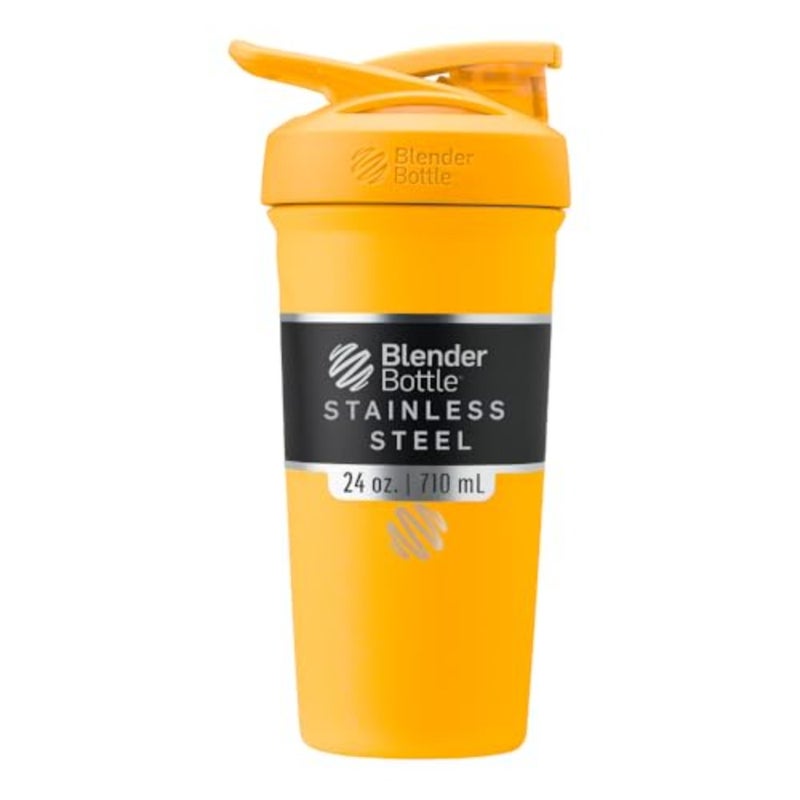 Strada Shaker Cup Insulated Stainless Steel Water Bottle with Wire Whisk, 24-Ounce - Image 1