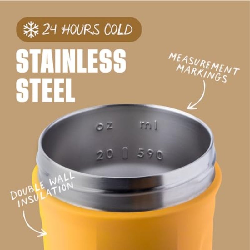 Strada Shaker Cup Insulated Stainless Steel Water Bottle with Wire Whisk, 24-Ounce - Image 3