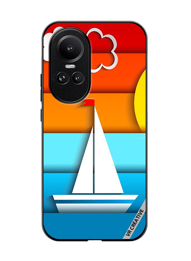 VR CREATIVE Protective Case Cover For Oppo Reno 10 Boat Design Multicolour - Image 1