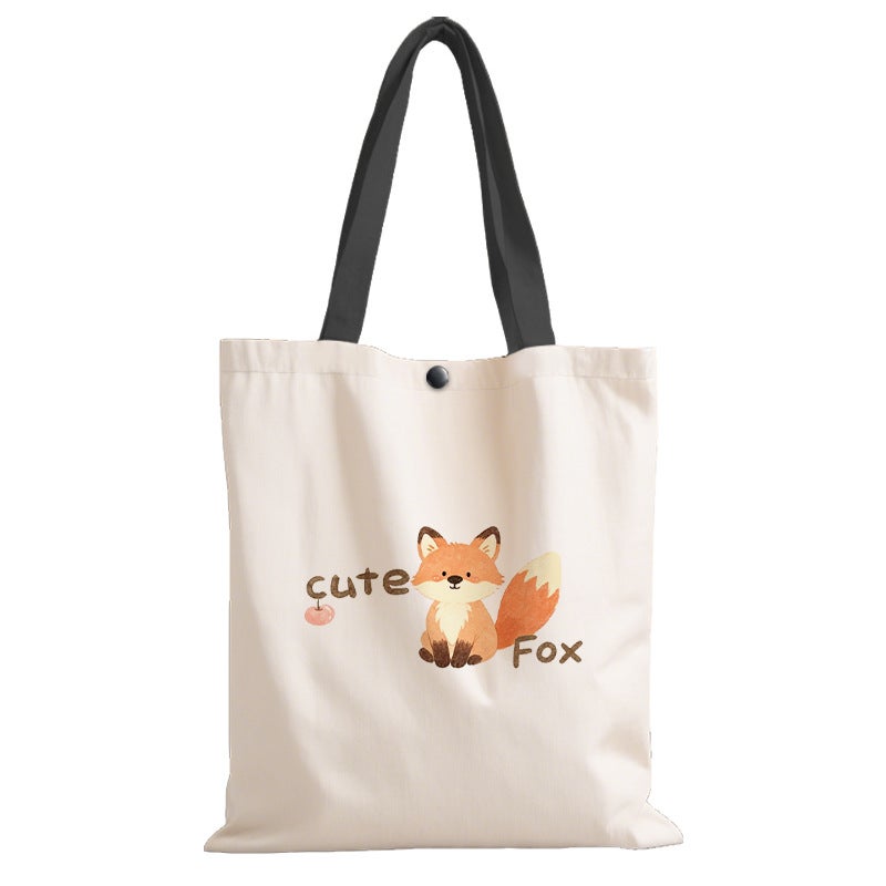 Korean Style Cartoon Canvas Tote Bag for Women - Image 1
