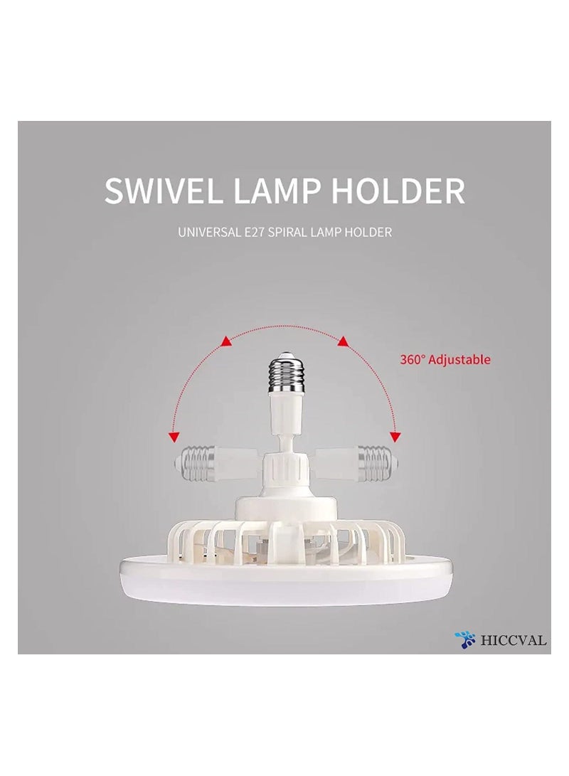 Loquat Ceiling Fan with Lights, Ceiling Light with Silent Fan Delier with Remote Control or Switch Control, Easy Installation Lamp Holder for Indoor, Living Room, Bedroom, White - Image 4