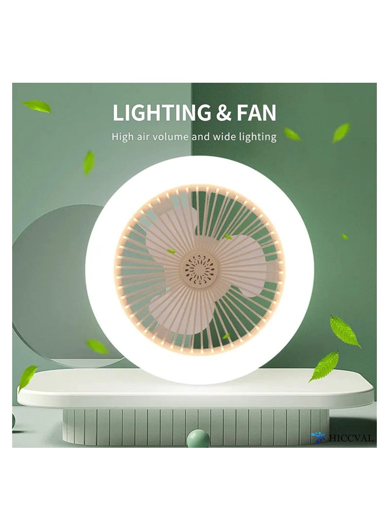 Loquat Ceiling Fan with Lights, Ceiling Light with Silent Fan Delier with Remote Control or Switch Control, Easy Installation Lamp Holder for Indoor, Living Room, Bedroom, White - Image 3