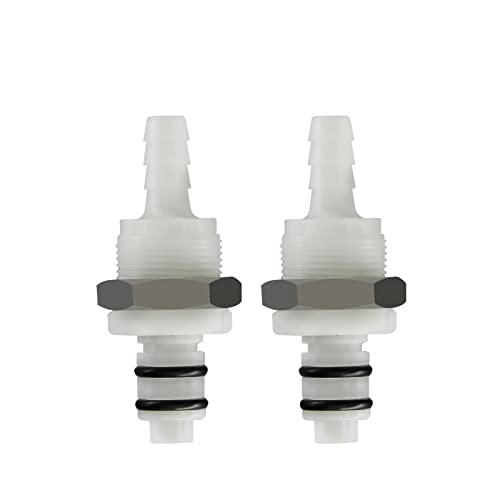BBTUS 2PCS 1/4" 3/8" 5/16" Plastic Tube in-line Hose Quick Connector with Shut-Off valve, Panel Mounting Quick Release Coupling, Male Quick Connect Barbed Fittings (2x Male Connector) - Image 1