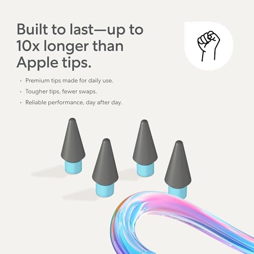 Paperlike Pencil Tips (4X) for Apple Pencil 1st & 2nd Gen, USB-C & Pro – 10x More Durable, Subtle Boost in Control on Paper-Feel Screen Protectors - Image 3