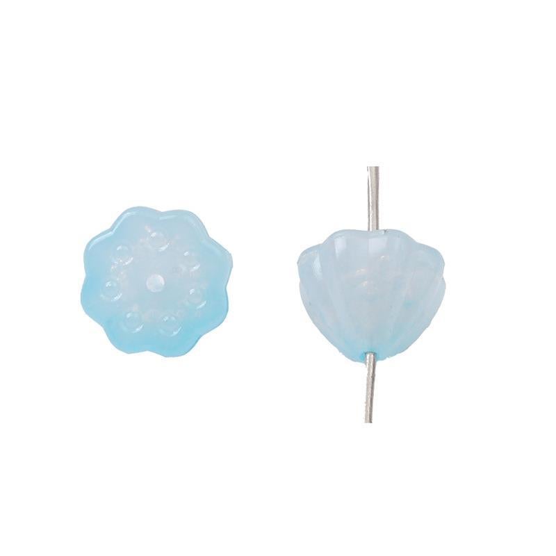 10mm acrylic gradient lotus seed heart straight hole beads DIY handmade necklace loose beads pendant decorative material gradient lake blue