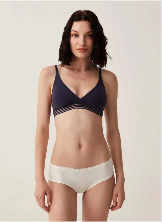 او في اس Two-pack French knickers with lace and bow