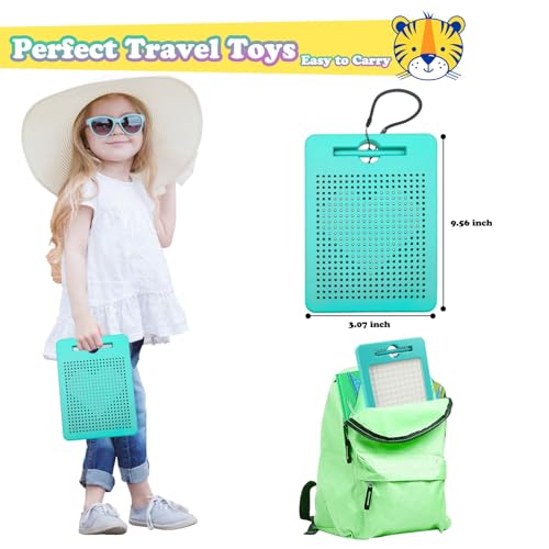 Svance 2in1 DoubleSided Magnetic Drawing Board for Kids  Toddlers Magnet Doodle Board with Beads Magnetic Dot Art Toys Road Trip Car Activities for Kids - Image 5