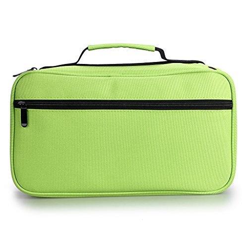 BTSKY Art Marker Carrying Case Lipstick Organizer-60 Slots Canvas Zippered Markers Storage for Touch Spectrum Noir Paint Sharpie Markers, Empty Wallet Only(Green) - Image 3