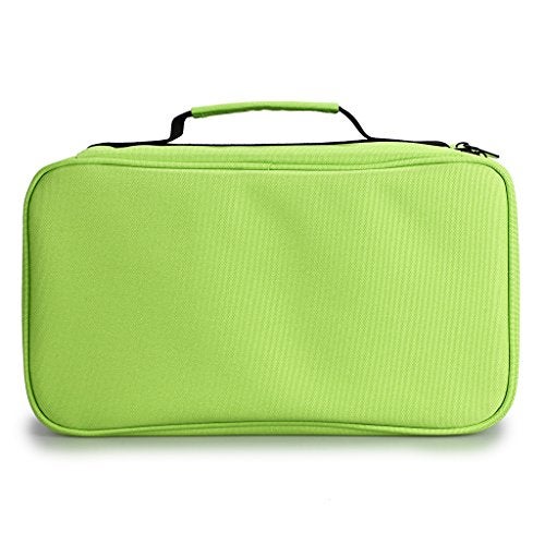BTSKY Art Marker Carrying Case Lipstick Organizer-60 Slots Canvas Zippered Markers Storage for Touch Spectrum Noir Paint Sharpie Markers, Empty Wallet Only(Green) - Image 2