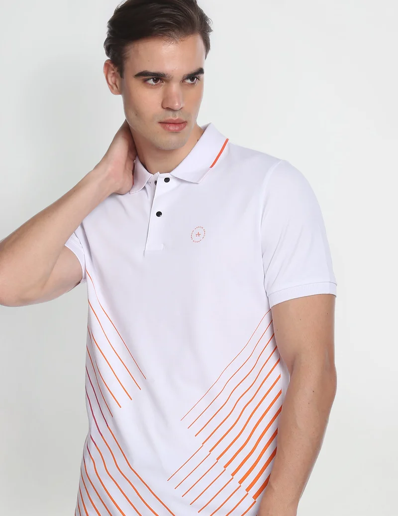 Diagonal Stripe Regular Fit Polo Shirt