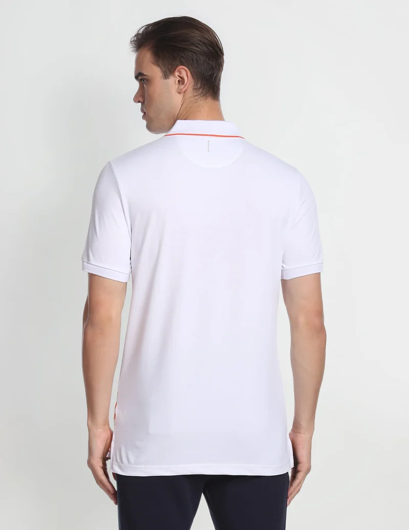 Arrow White Diagonal Stripe Regular Fit Polo Shirt for Men | Best Price UAE