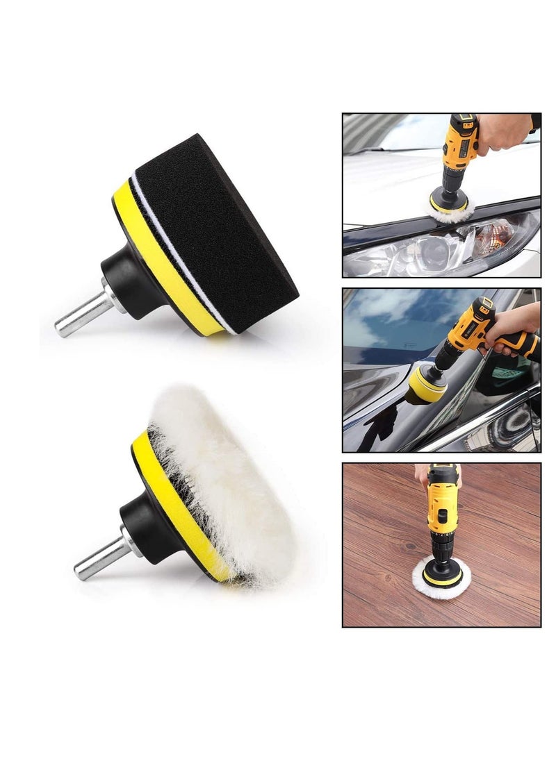 Excefore - Car Foam Drill 3-Inch Buffing Pad,11 Pcs Polishing Pads Kit,Car Buffer Polisher Kit for Polishing,Waxing,Sealing Glaze - Image 1