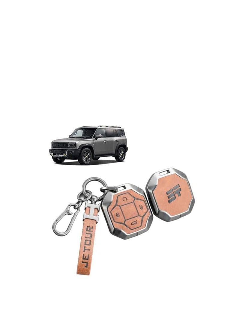 Jetour Traveler T2 Metal Key Cover Full Protection Stylish Key Ring Perfect for Car Keys Durable & Elegant Design - Image 1