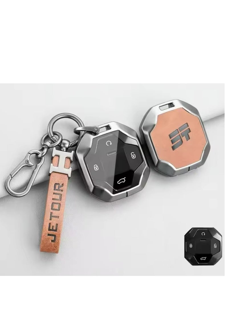 Jetour Traveler T2 Metal Key Cover Full Protection Stylish Key Ring Perfect for Car Keys Durable & Elegant Design - Image 3