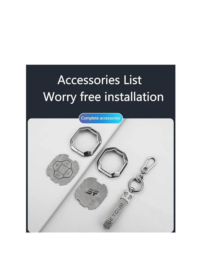 Jetour Traveler T2 Metal Key Cover Full Protection Stylish Key Ring Perfect for Car Keys Durable & Elegant Design - Image 4