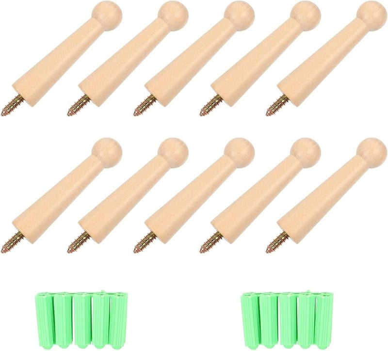 خطافات برغي خشبية شاكر 20 قطعة للتعليق على الحائط DIY لتزيين خزائن وأرفف الحرف اليدوية - Image 1