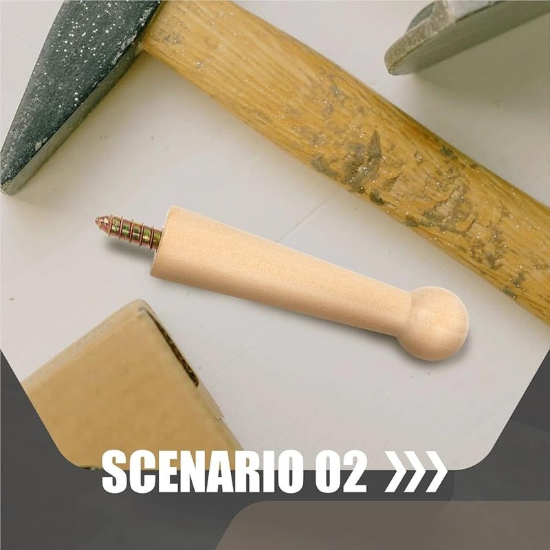 خطافات برغي خشبية شاكر 20 قطعة للتعليق على الحائط DIY لتزيين خزائن وأرفف الحرف اليدوية - Image 5