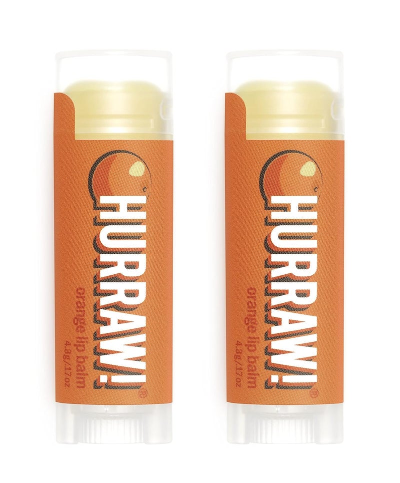 Hurraw Orange Lip Balm 2 Pack Organic Certified Vegan Cruelty and Gluten Free NonGMO 100 Natural Ingredients Bee Shea Soy and Palm Free Made in USA