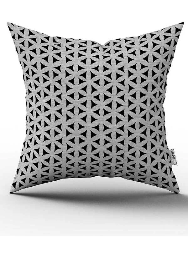 Cango Home Double Sided Gray Black Decorative Geometric Patterned Digital Printed Throw Pillow Cover CGH1056