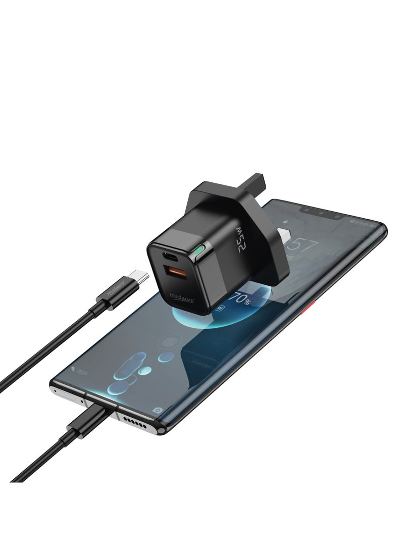 TOUCHMATE Fast Qualcomm PD Charger with Dual Ports & Type-C Cable - Image 3