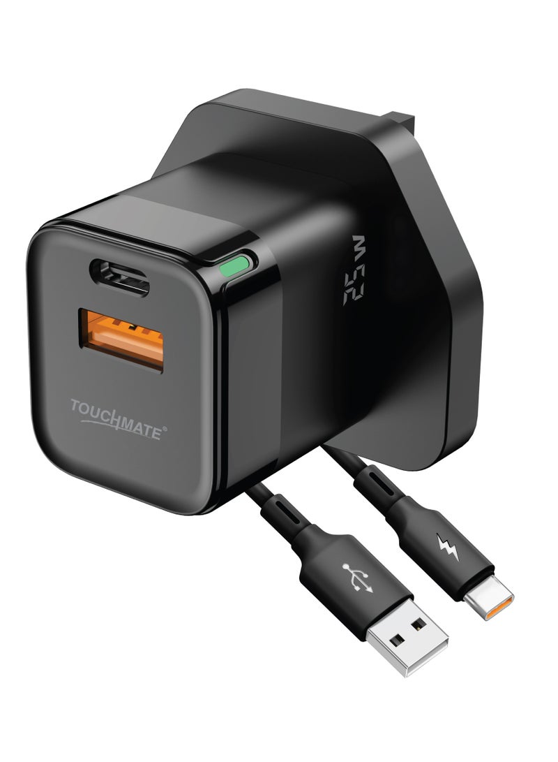 TOUCHMATE Fast Qualcomm PD Charger with Dual Ports & Type-C Cable - Image 1