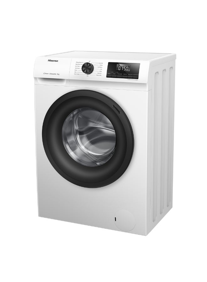 Hisense 8KG Front Load Washing Machine 1200RPM Steam Wash,Durable Inverter,Quick Wash,Self Diagnosis, Drum Clean,Delay End WFSQ8012VMW White - Image 5