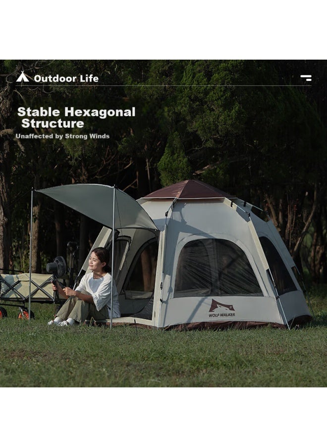 Wolfwalker Langxingzhe Tent, Outdoor Camping Fully Automatic Hexagonal Tent, Portable, Foldable, Sun-resistant, Thickened - Image 3