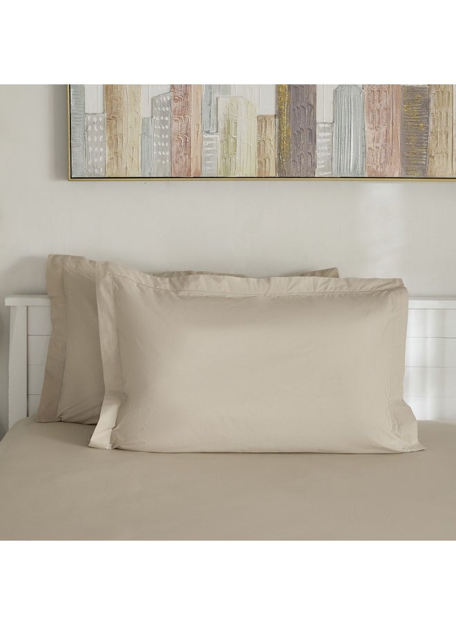 Purely-Percale 2-Piece 300TC Percale Pillowcase Set with Flange 75 x 15 x 50 cm