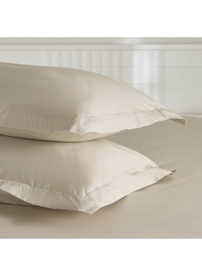 Purely-Percale 2-Piece 300TC Percale Pillowcase Set with Flange 75 x 15 x 50 cm