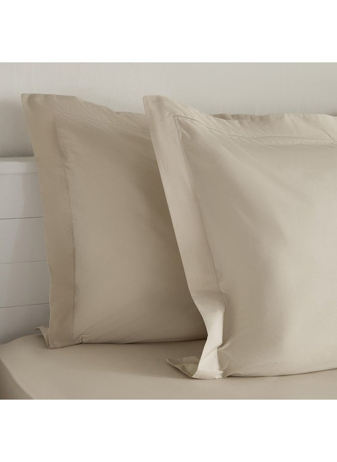 Purely-Percale 2-Piece 300TC Percale Pillowcase Set with Flange 75 x 15 x 50 cm