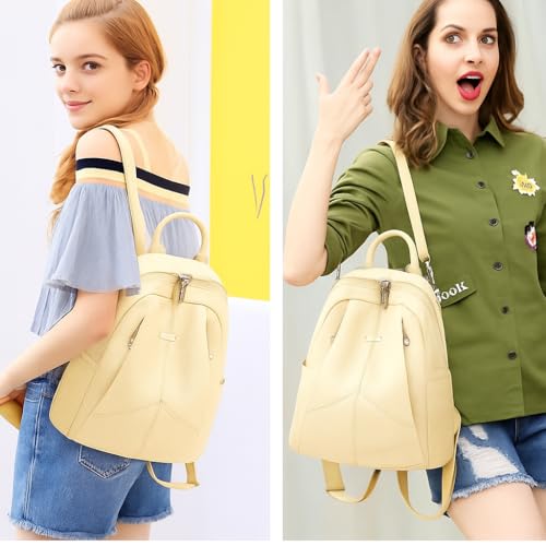 TrueArch Anti-Theft Cross Leather Backpack & Purse for Women | Shoulder Bag for Women and Girls | College Bag for Girls | Multipurpose Travel Bag | Durable | Convertible (Cream) - Image 3