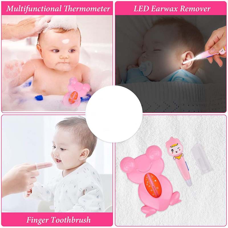Baby Grooming Kit 15-Piece Portable Pink - Safe Hygiene Infant Care Kit for Newborn Daily Care - Image 5