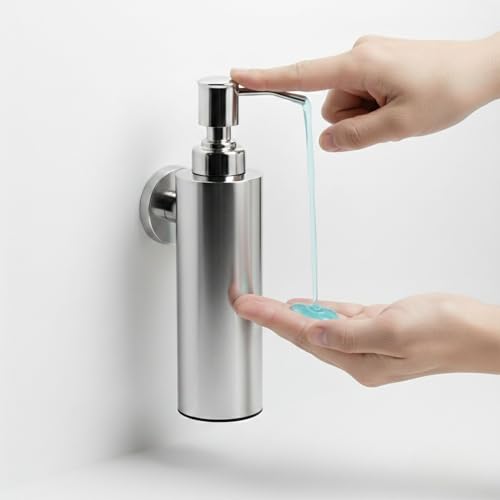 Veer Jaguar Liquid Stainless Steel Soap Dispenser - Wall Mounted for Bathroom & Wash Basin | Handwash Bottle Holder, Shampoo Dispenser, Liquid Handwash Container for Kitchen & Home (500 ml) - Image 1
