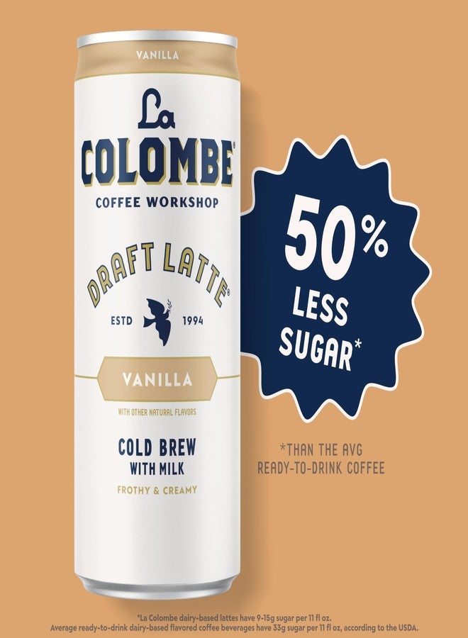 La Colombe قهوة لا كولومب، لاتيه فانيليا، علب سعة 11 أونصة سائلة (عبوة من 12 علبة)، قهوة باردة عالية الجودة، حبوب قهوة ممتازة، جاهزة للشرب أثناء التنقل - Image 4