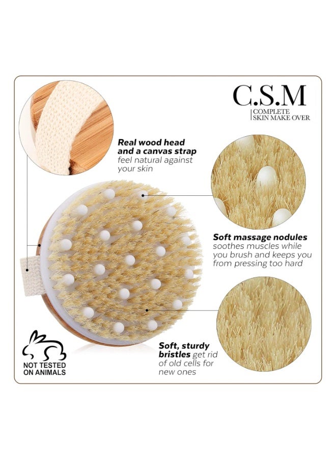 Csm C.S.M. Body Brush for Wet or Dry Brushing - Gentle Exfoliating for Softer, Glowing Skin - Get Rid of Your Cellulite and Dry Skin, Improve Your Circulation - Gentle Massage Nodes - Image 2