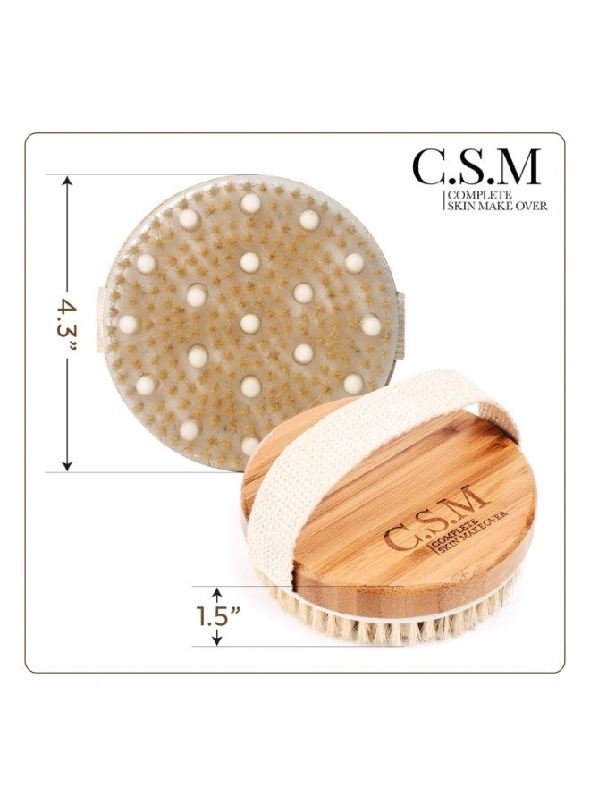 Csm C.S.M. Body Brush for Wet or Dry Brushing - Gentle Exfoliating for Softer, Glowing Skin - Get Rid of Your Cellulite and Dry Skin, Improve Your Circulation - Gentle Massage Nodes - Image 3