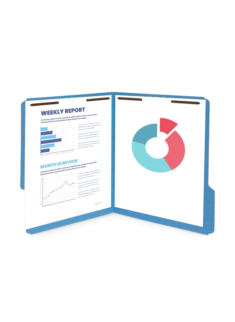 Blue Summit Supplies 50 Fastener File Folders, 1/3 Cut Reinforced Tab, Durable 2 Prongs Designed to Organize Standard Medical Files, Law Client Files, or Office Reports, Letter Size, Assorted Colors, 50 Pack  - Image 3