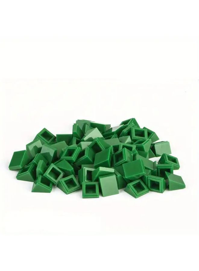 أخضر 100 قطعة منحدر 30 درجة 1x1x2 3 طوب عالي التقنية قابلة للتحويل كتل بناء ألعاب تعليمية هدايا للأطفال - Image 1