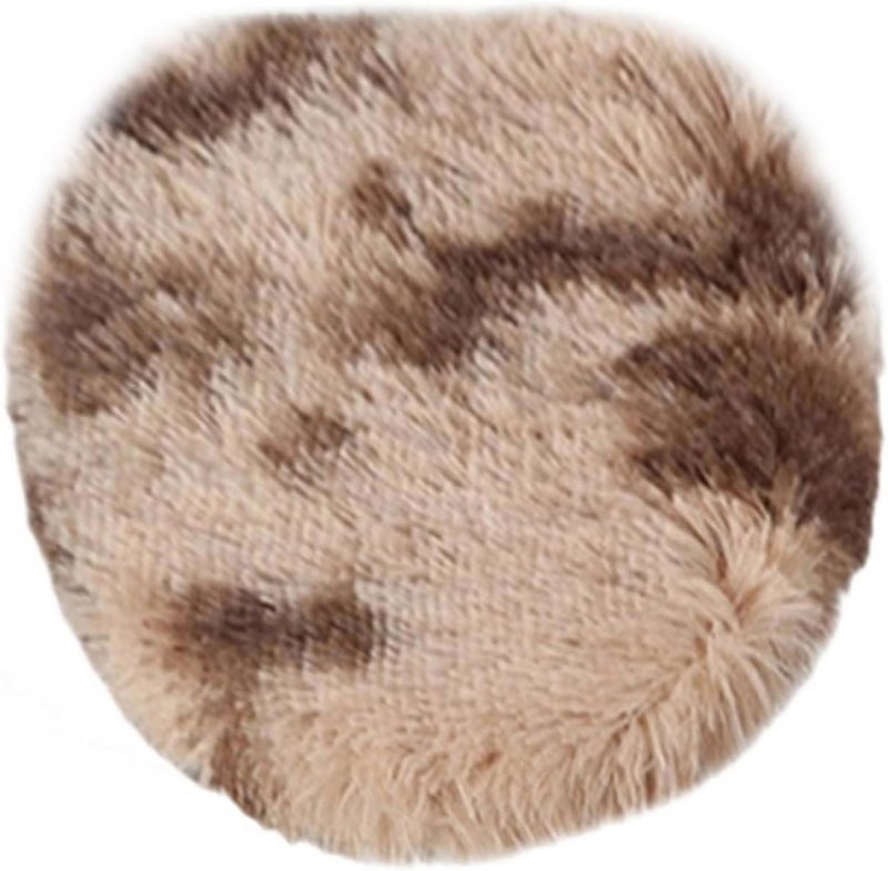 Insun Soft Fluffy Toilet Seat Cover, Washable Absorbent Lid Cover, Adjustable Non Slip Backing for Most Bathroom Toilet Lids Tie-Dyed Brown 17.7" x 19.7" - Image 2